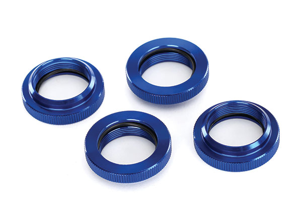Blue Aluminum GTX Shock Spring Retainers (4) Blue Aluminum GTX Shock Spring Retainers (4)