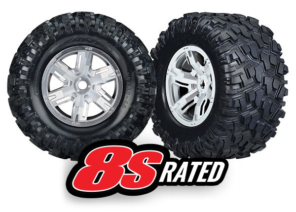 X-Maxx Chrome Wheels w/ Maxx AT Tires (2)