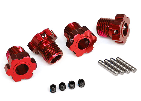17 mm Red Aluminum Splined Wheel Hubs (4)