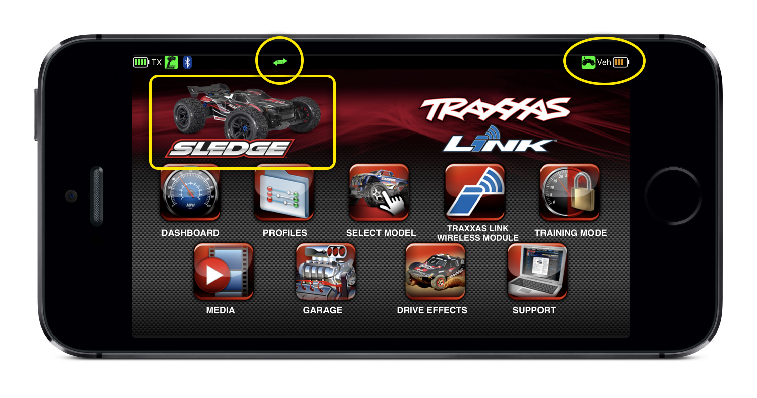 Traxxas Link home screen