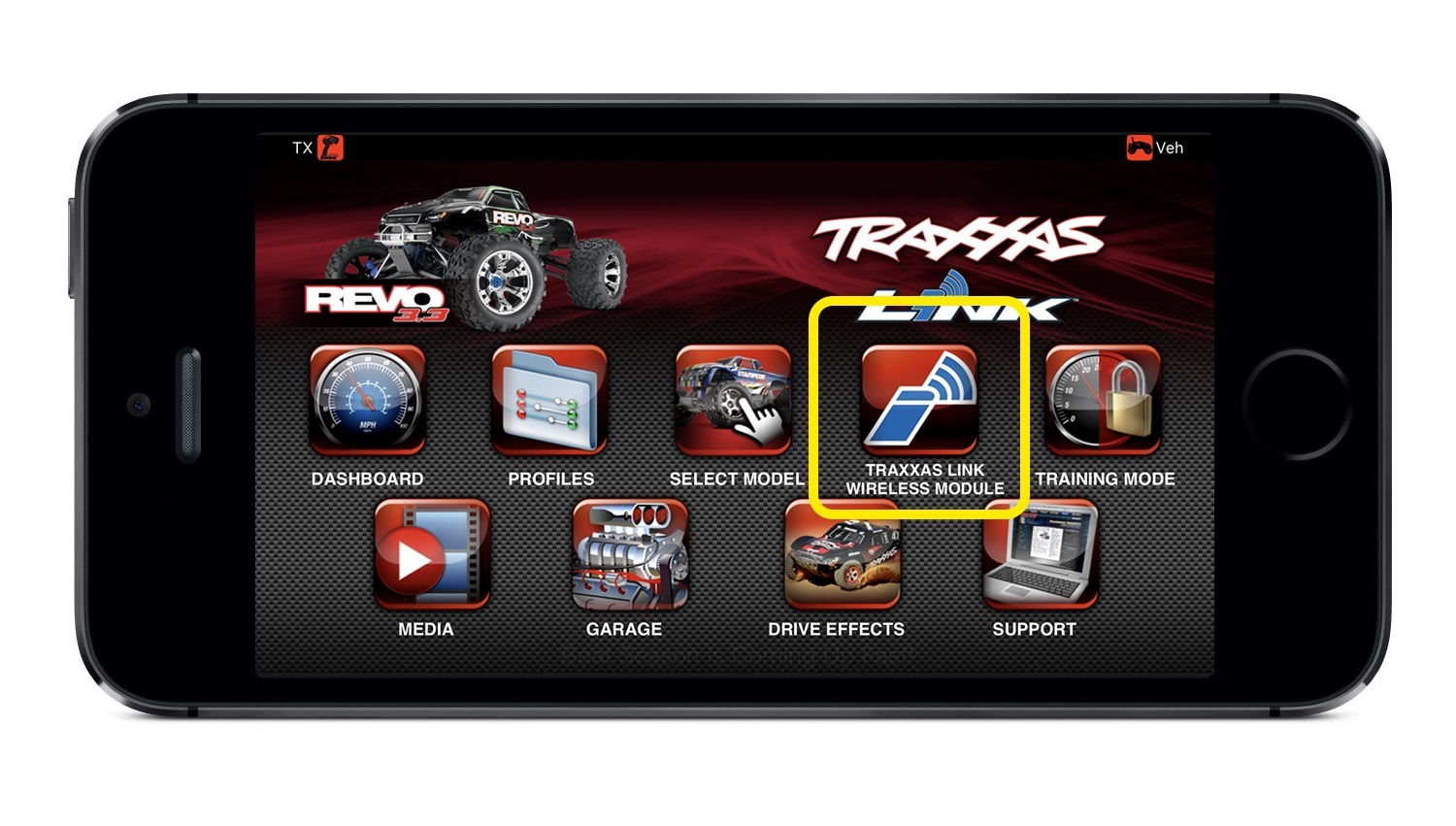 Tap the Traxxas Link Wireless Module icon