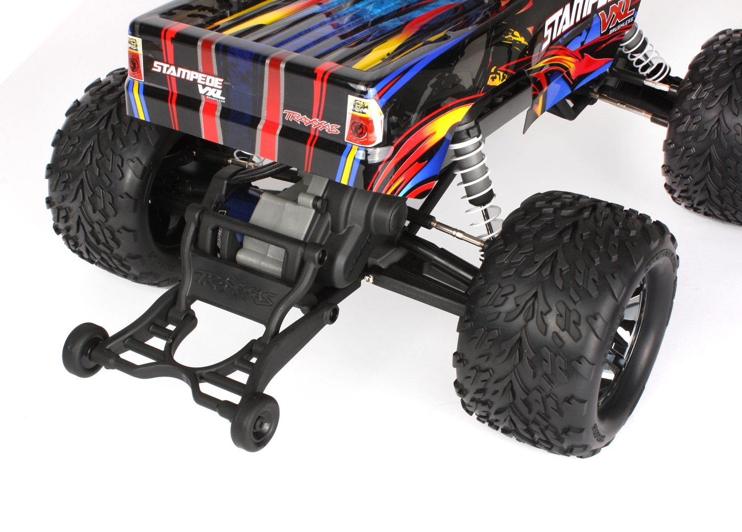 Installed wheelie bar