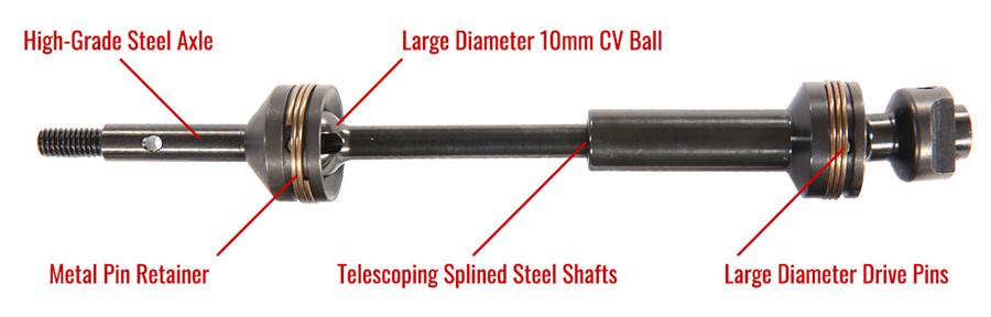 Hoss Extreme Heavy-Duty Steel Driveshaft call outs