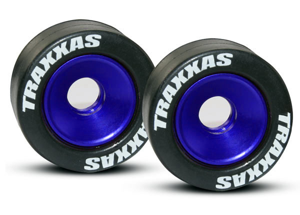 Blue aluminum wheelie bar wheel