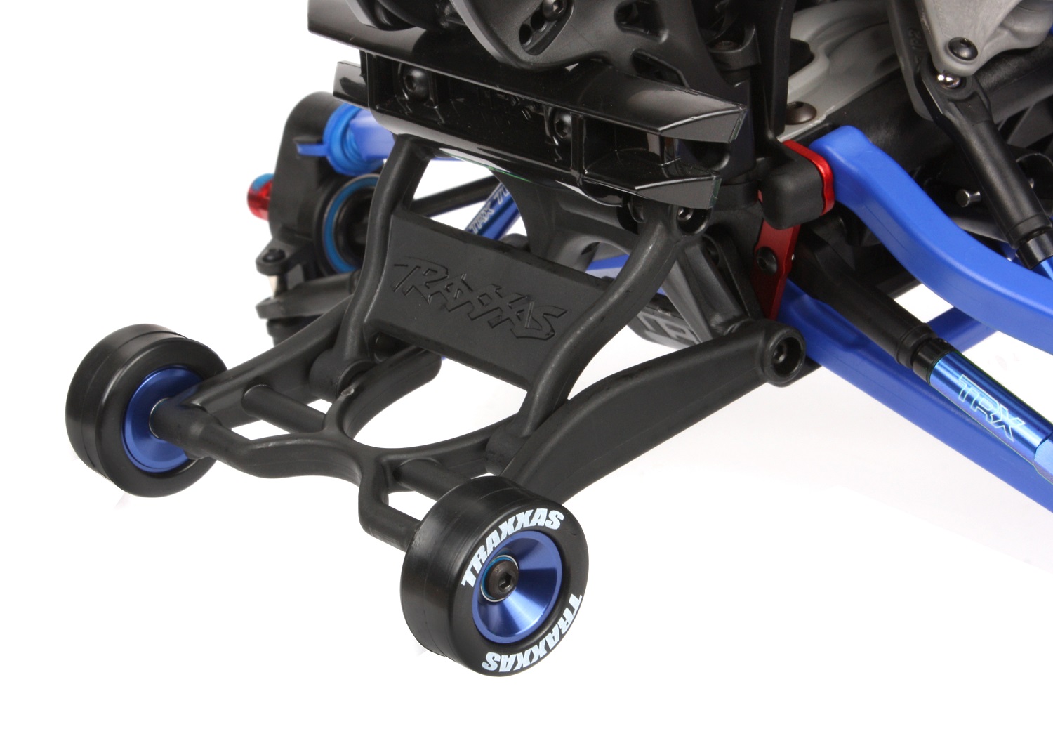 Installed wheelie bar