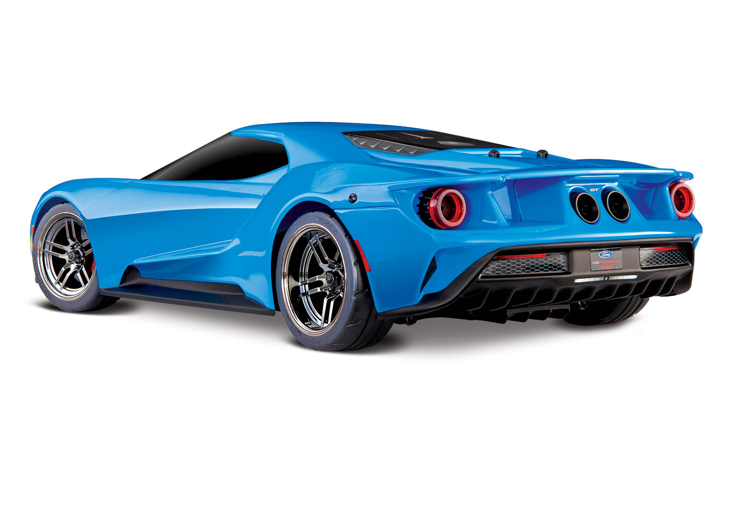 Blue Ford GT rear view