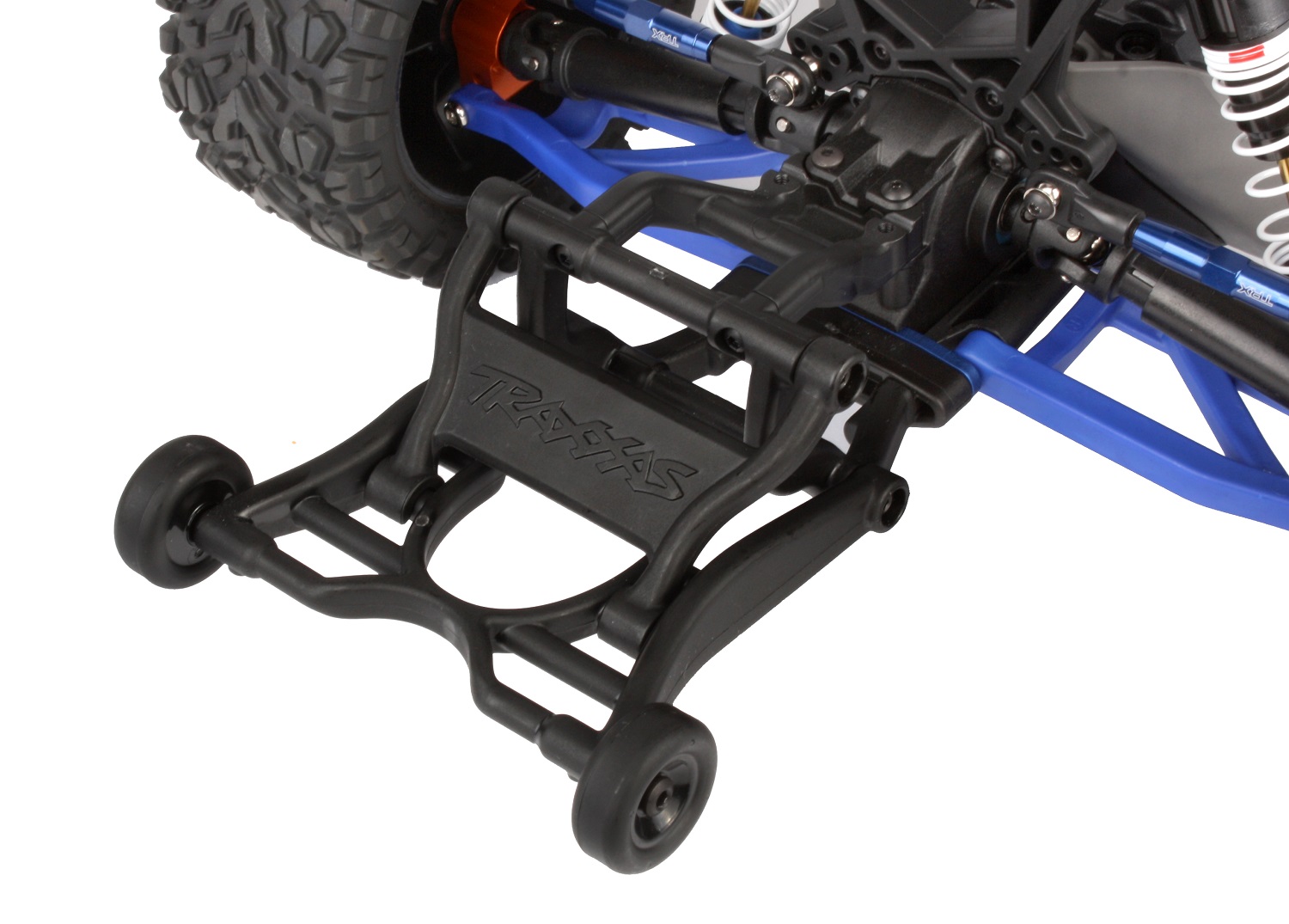 Installed wheelie bar