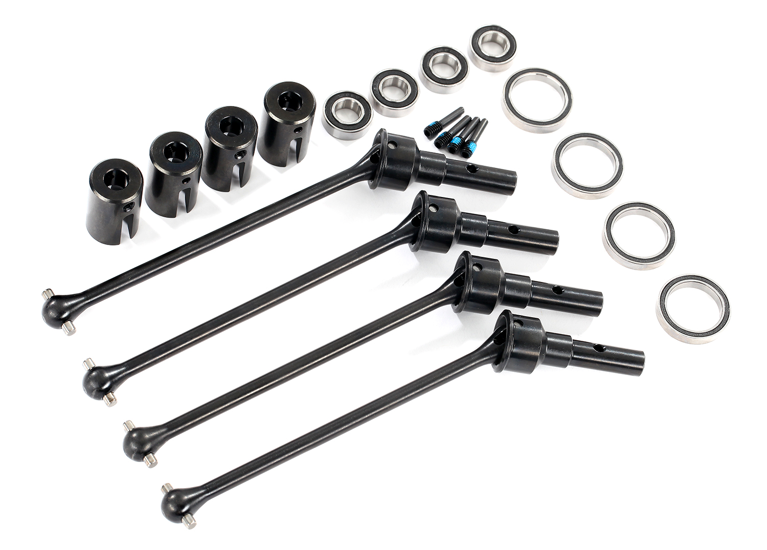 The CV shaft set includes new bearings and screw pins