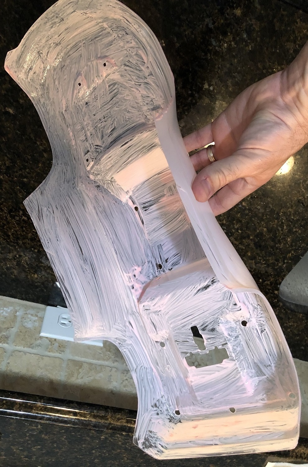 Apply liquid masking to the underside of the body