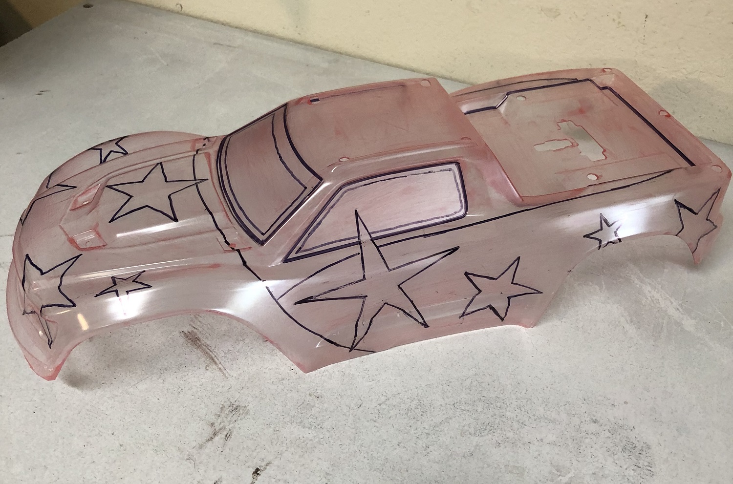 Trace your design on the protective film