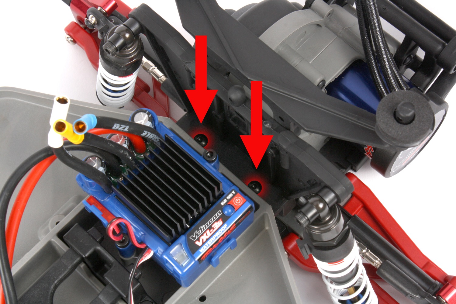 Remove shock tower screws