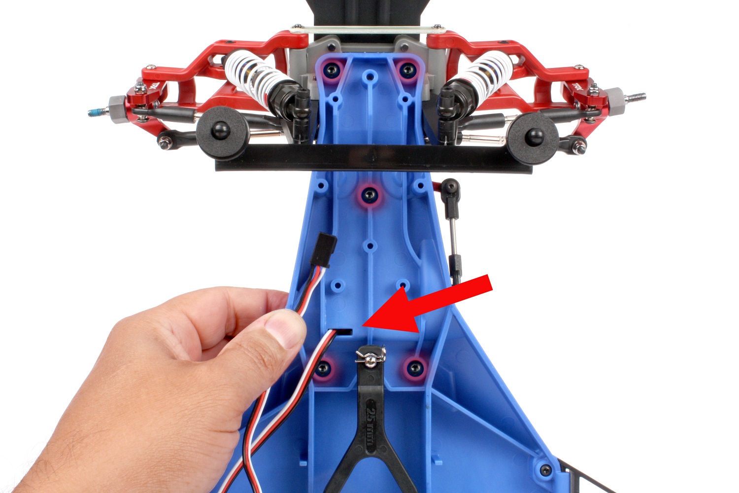 Thread the plugs through the chassis