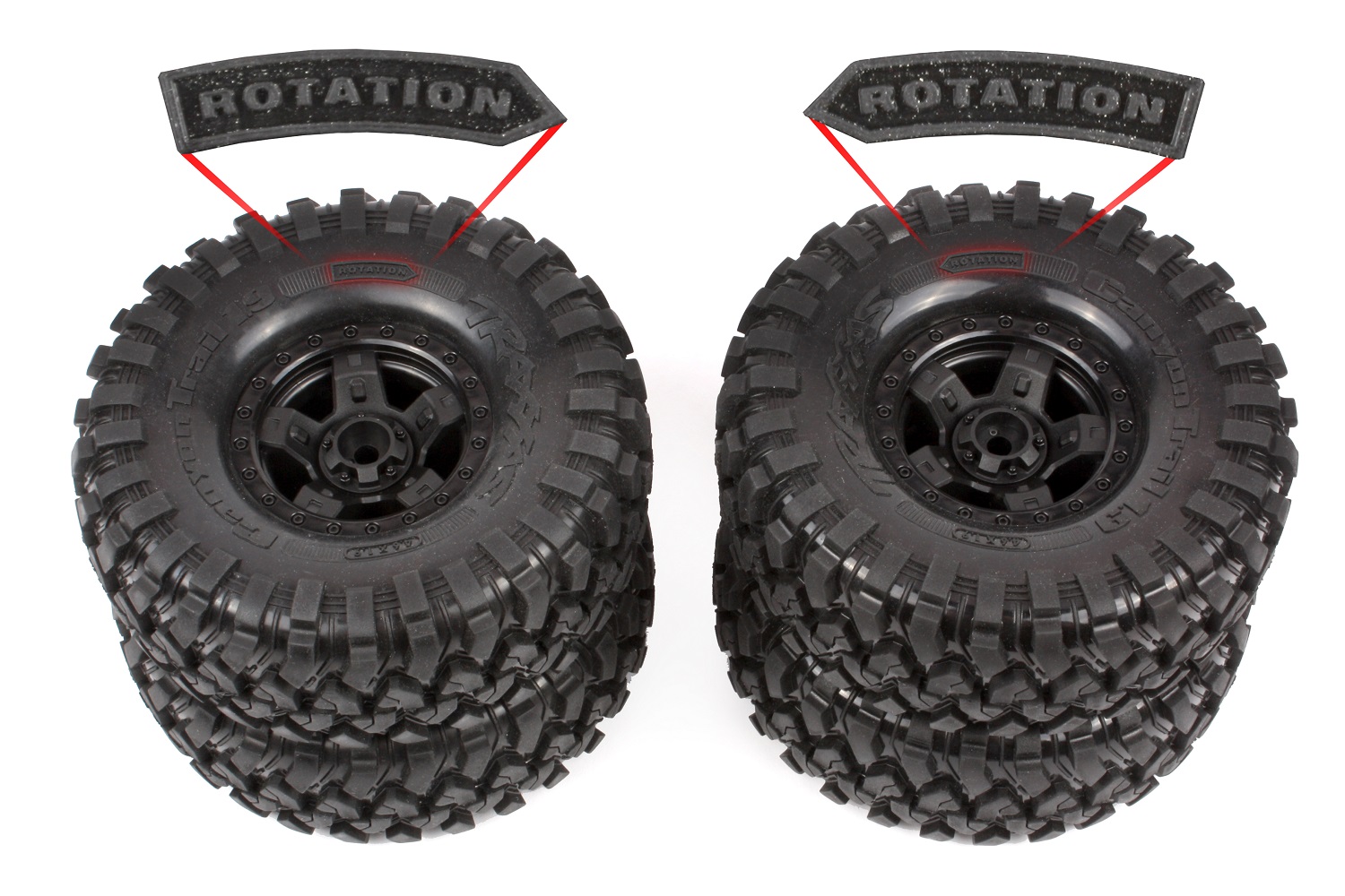 Ensure the rotation arrow faces forward