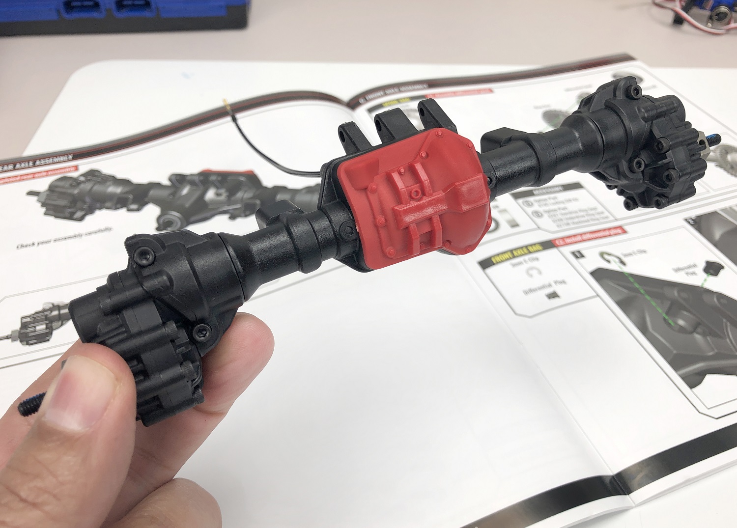 Completed rear axle