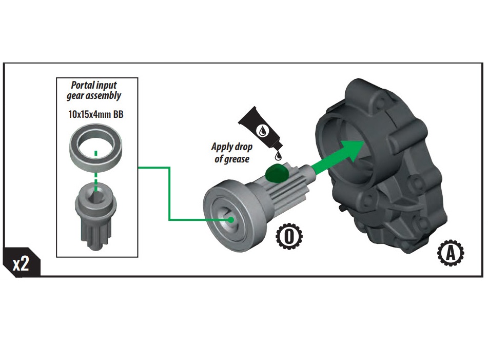 Installing the input gear into the portal axle