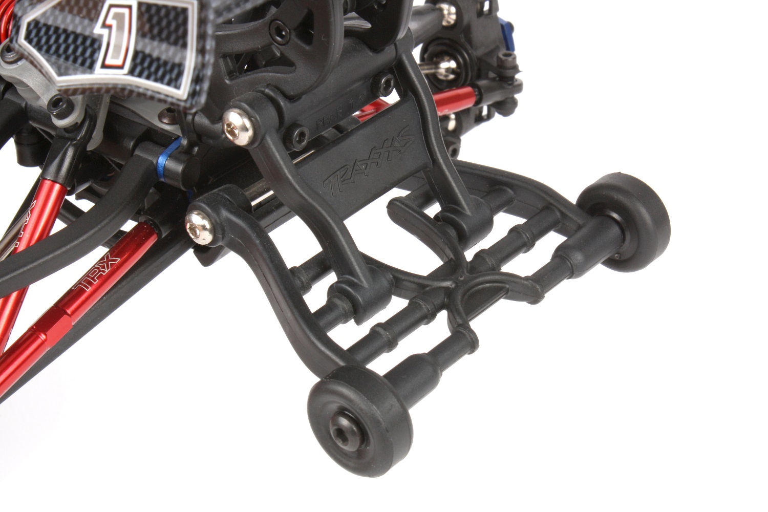 Installed wheelie bar