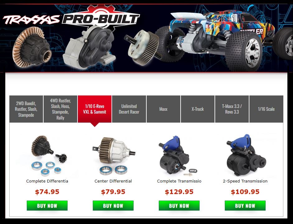 Pro-BUILT parts selector