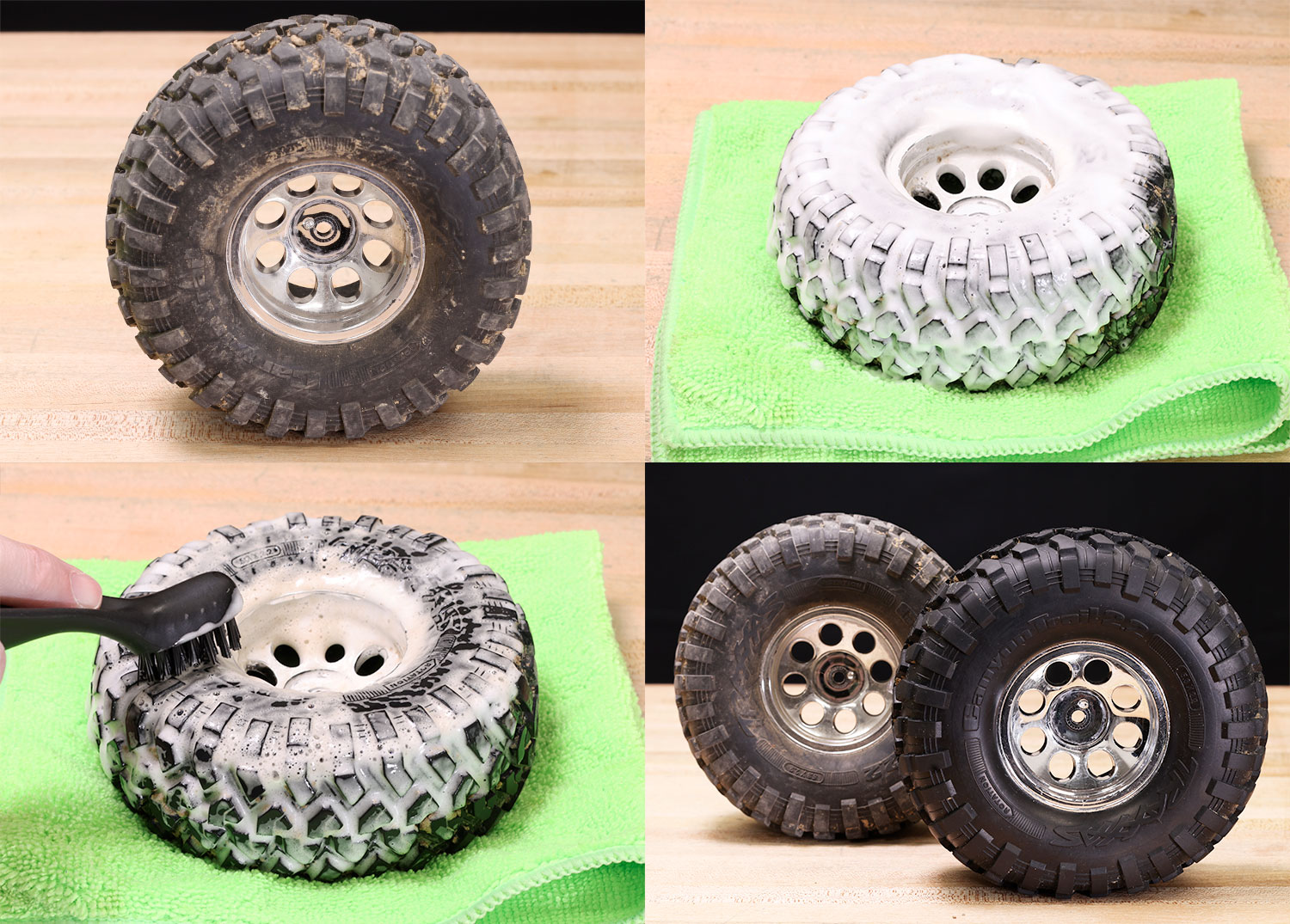 Cleaning the tires
