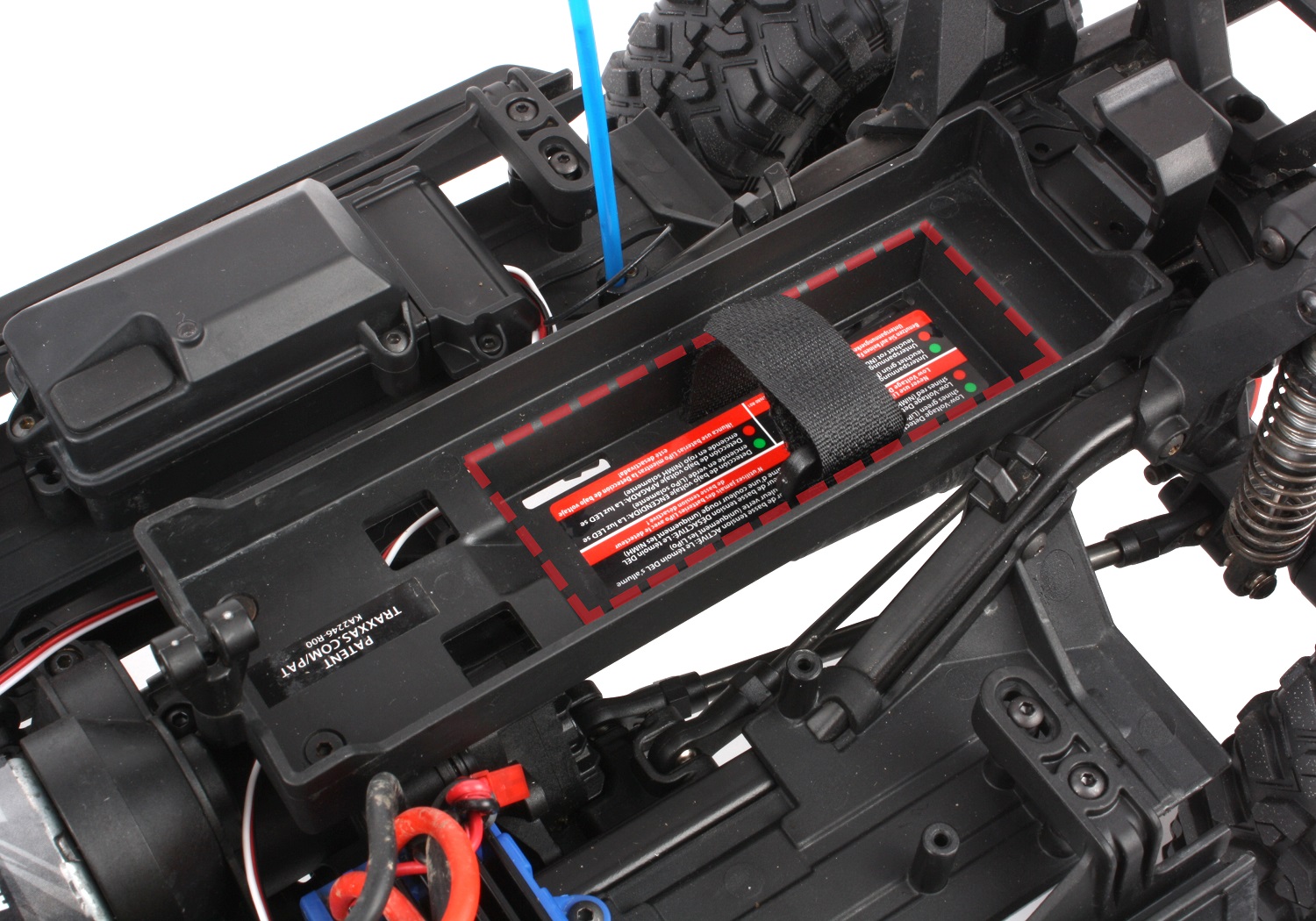 Recessed battery tray