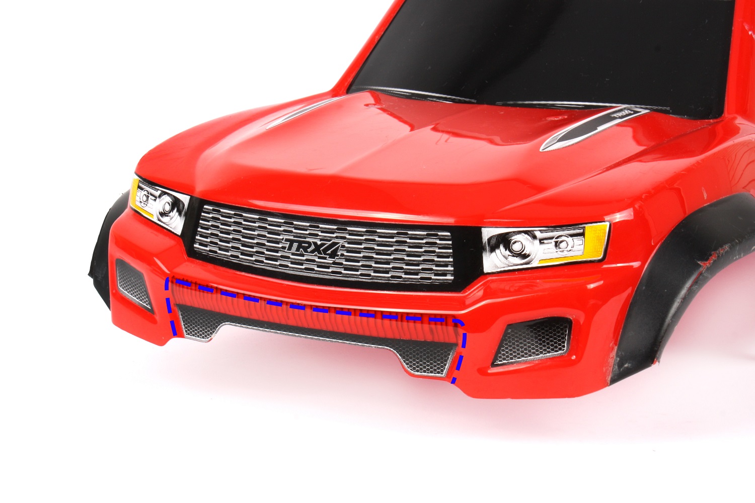 Trim around the bumper