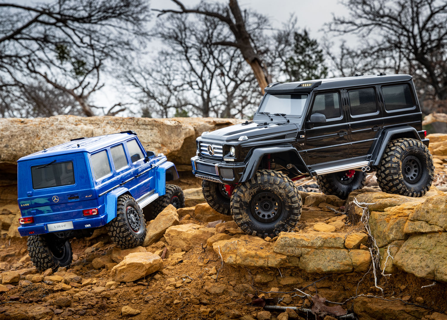 Blue and black modified TRX-4 G 500s