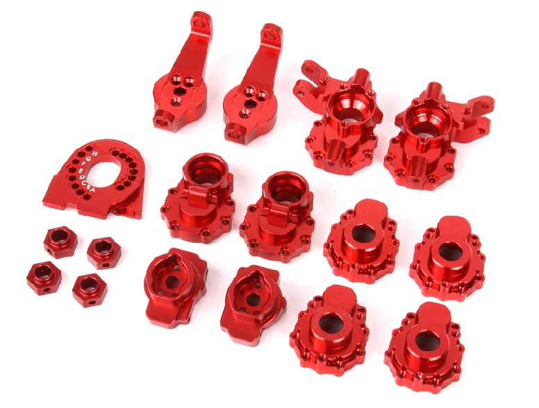Red aluminum parts