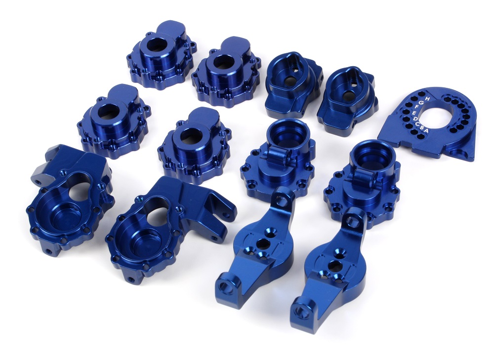 Blue anodized-aluminum parts