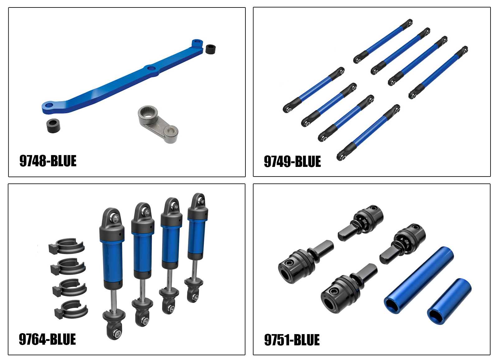 Blue aluminum upgrade parts