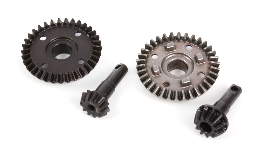 Compare the ring and pinion gears