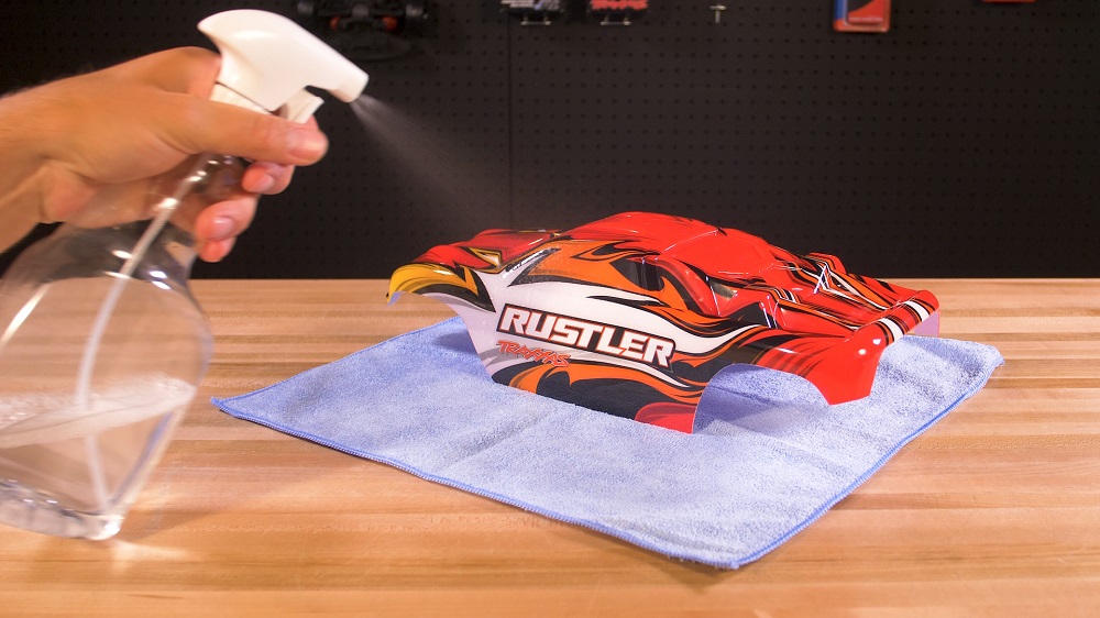 Spray soapy water solution