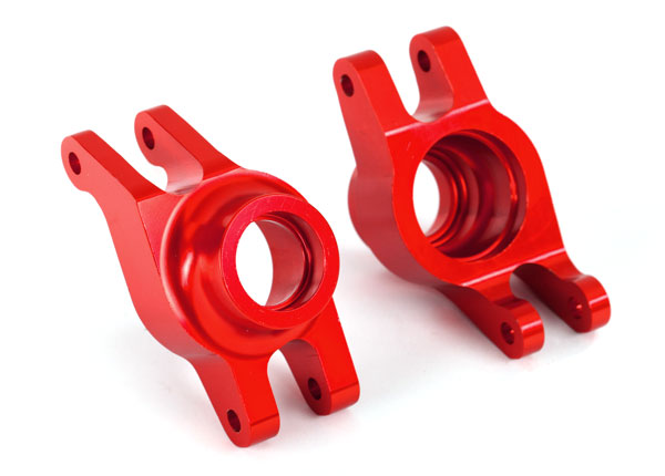 Carriers, stub axle (red-anodized 6061-T6 aluminum) (rear)