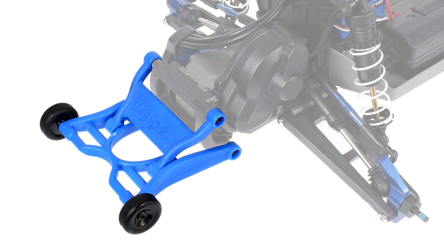 Installed wheelie bar