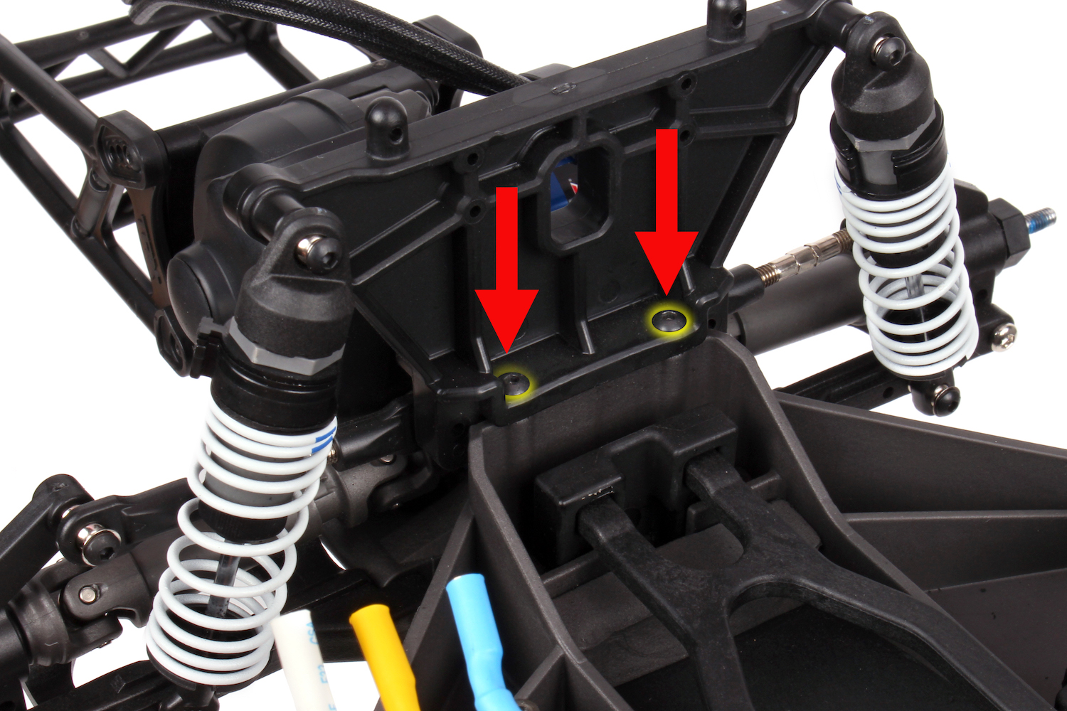 Remove shock tower screws