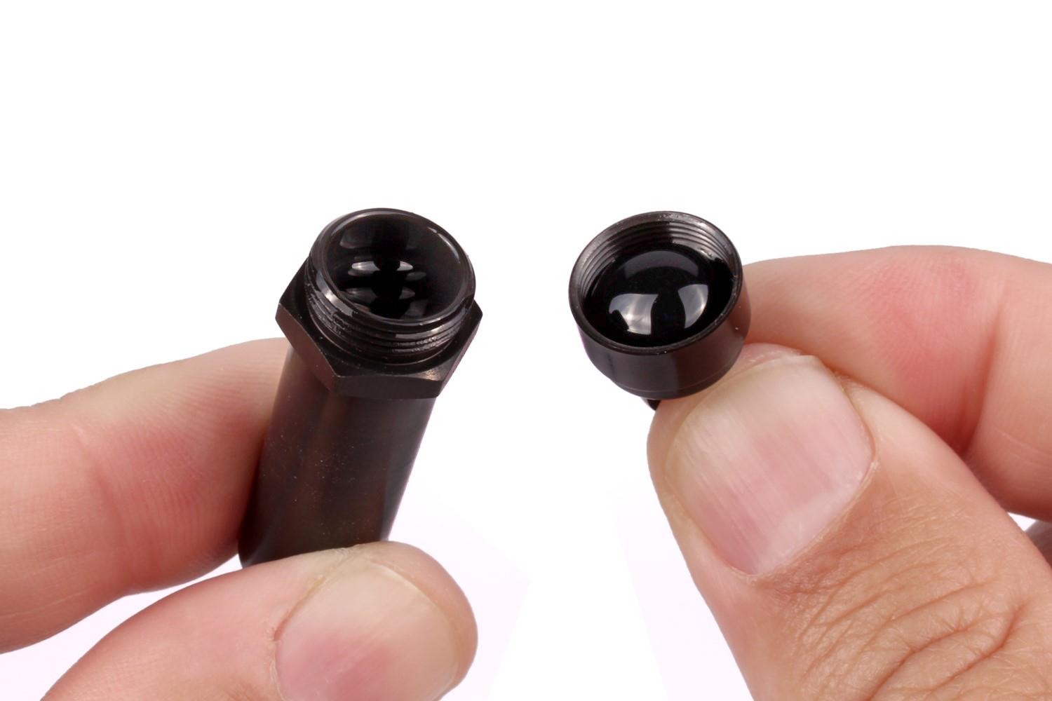 Pop the diaphragm out of the shock cap.