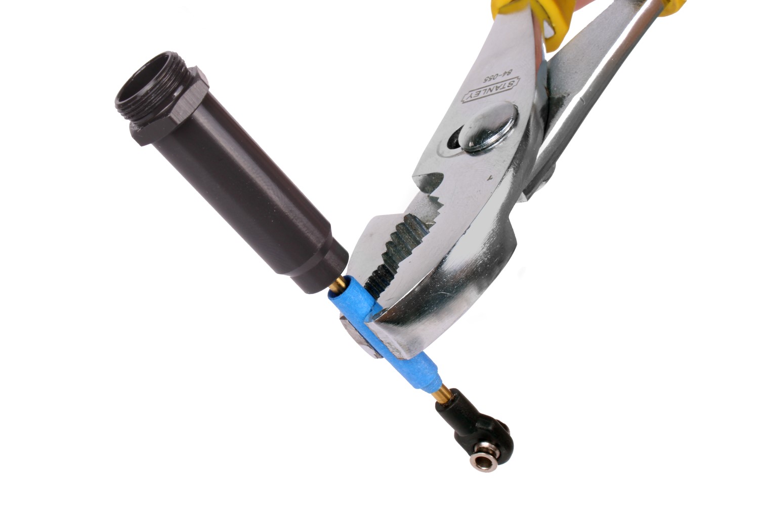 Build up a thick pad of tape to protect the shaft.