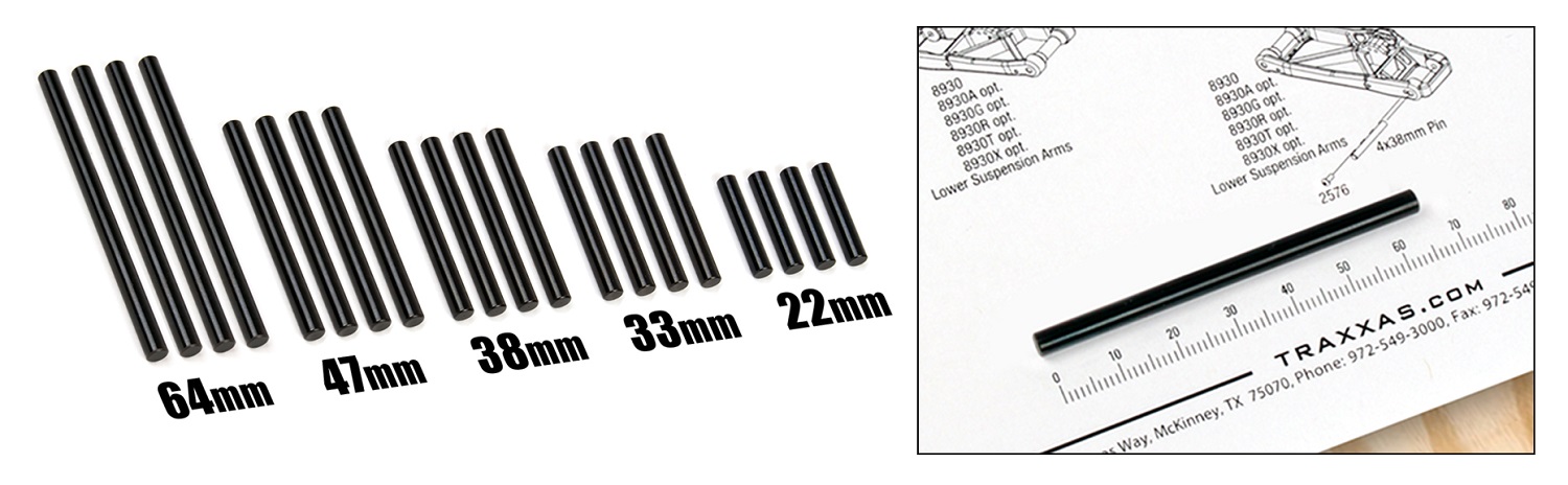 Suspension pin length