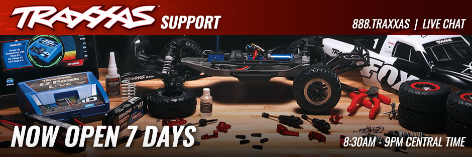 Get Expert Support at 888.TRAXXAS and Live Chat on Traxxas.com