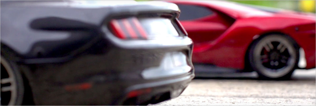 Racing the Traxxas Ford GT and Mustang GT
